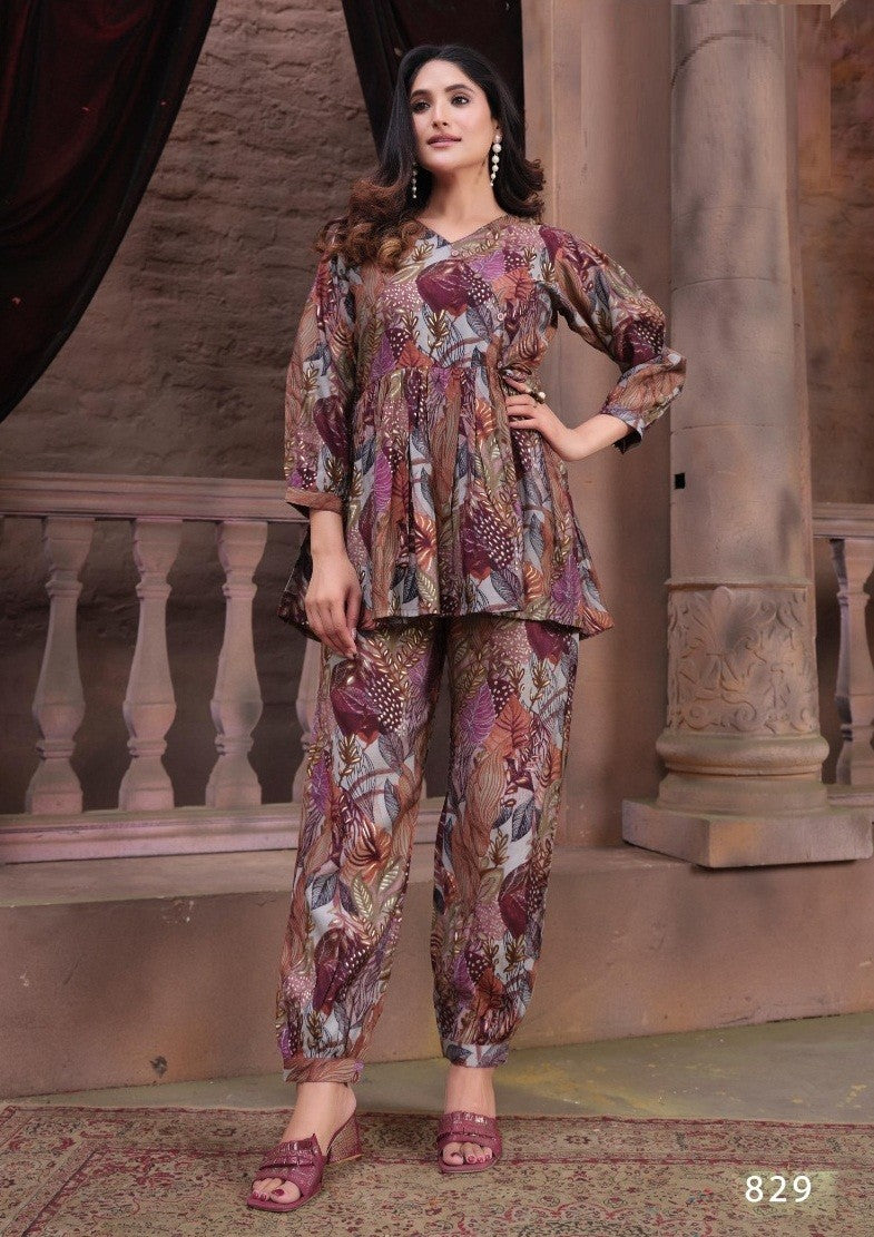 designer-co-ords-set-in-pink-with-printed-work