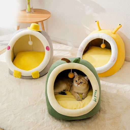 Lovely Pet Bed Semi-Closed Soft Cat Bed